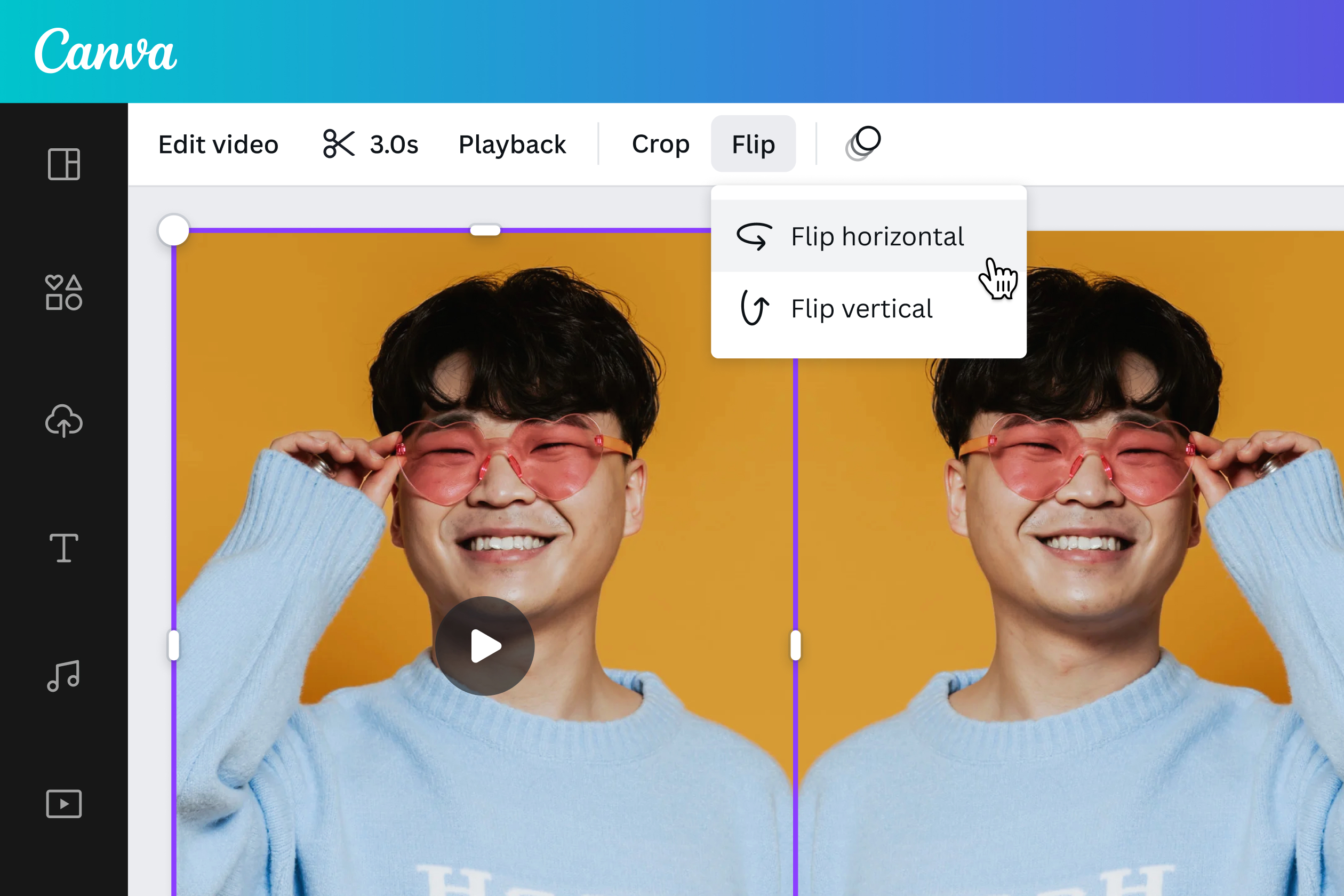 一键翻转镜像视频，短片变大片